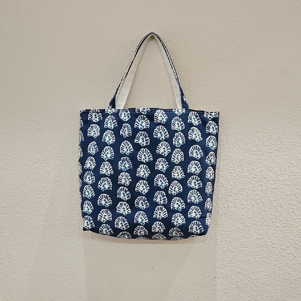 Handcrafted Blue and White Print Tote Bag